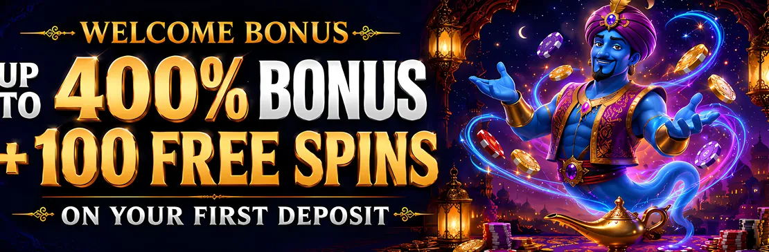 Golden Genie Casino welcome bonus: up to 400% and 100 free spins